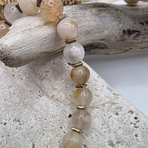 Bransoletka damska z agatu sakura