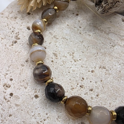 Bransoletka damska z agatu pasiastego