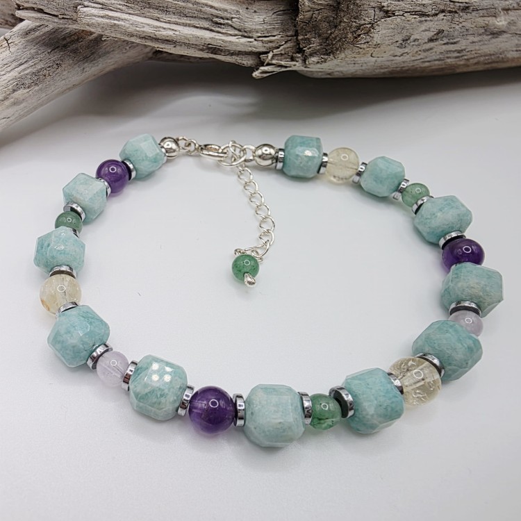 Bransoletka z kamieni - amulet szczęścia i powodzenia cytryn amazonit