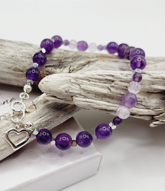 Komplet biżuterii z ametystu