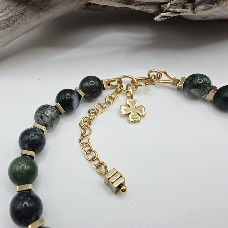 Bransoletka damska z agatu mszystego