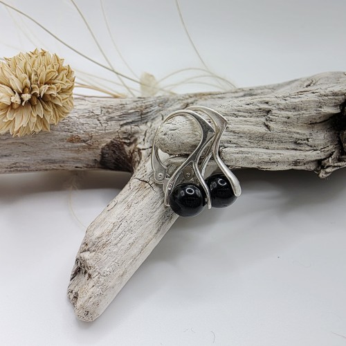 Kolczyki z kamieni naturalnych - czarny turmalin